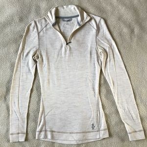 Smartwool Half Zip Heather Cream- small